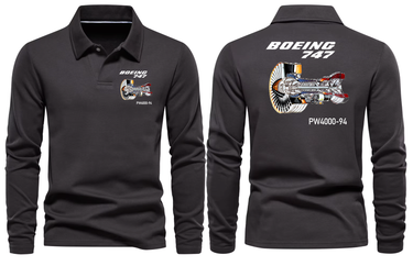 BOEING 747 PW4000 - 94 LONG SLEEVE POLO